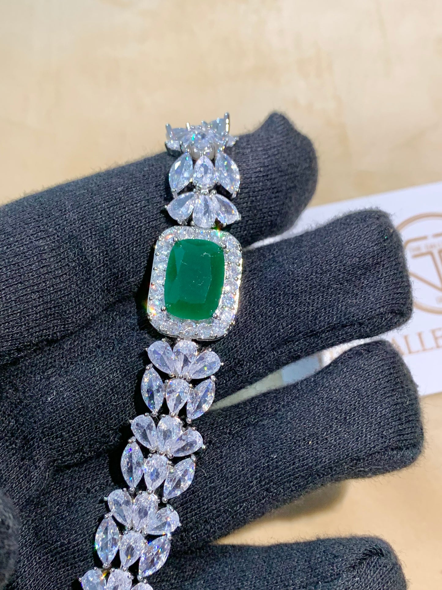Emerald statement bracelet