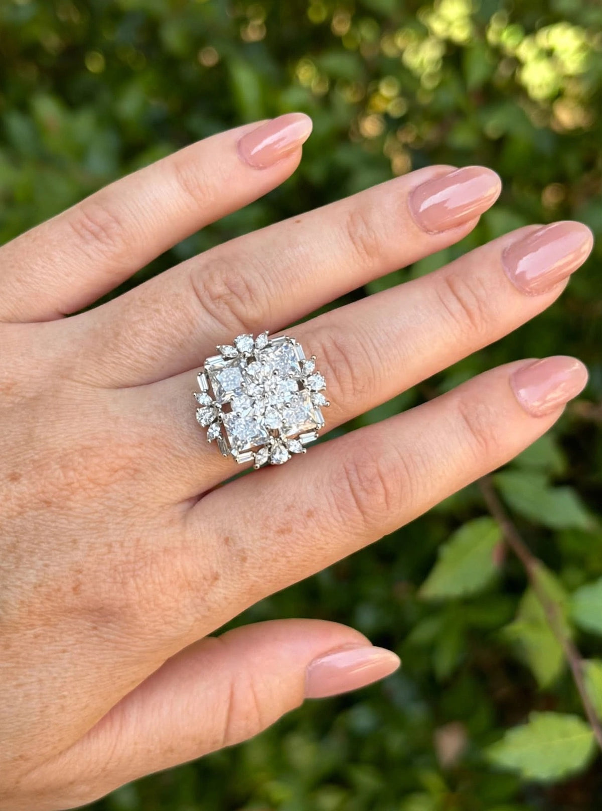 Radiant Princess Quad Cluster Celebrity Ring