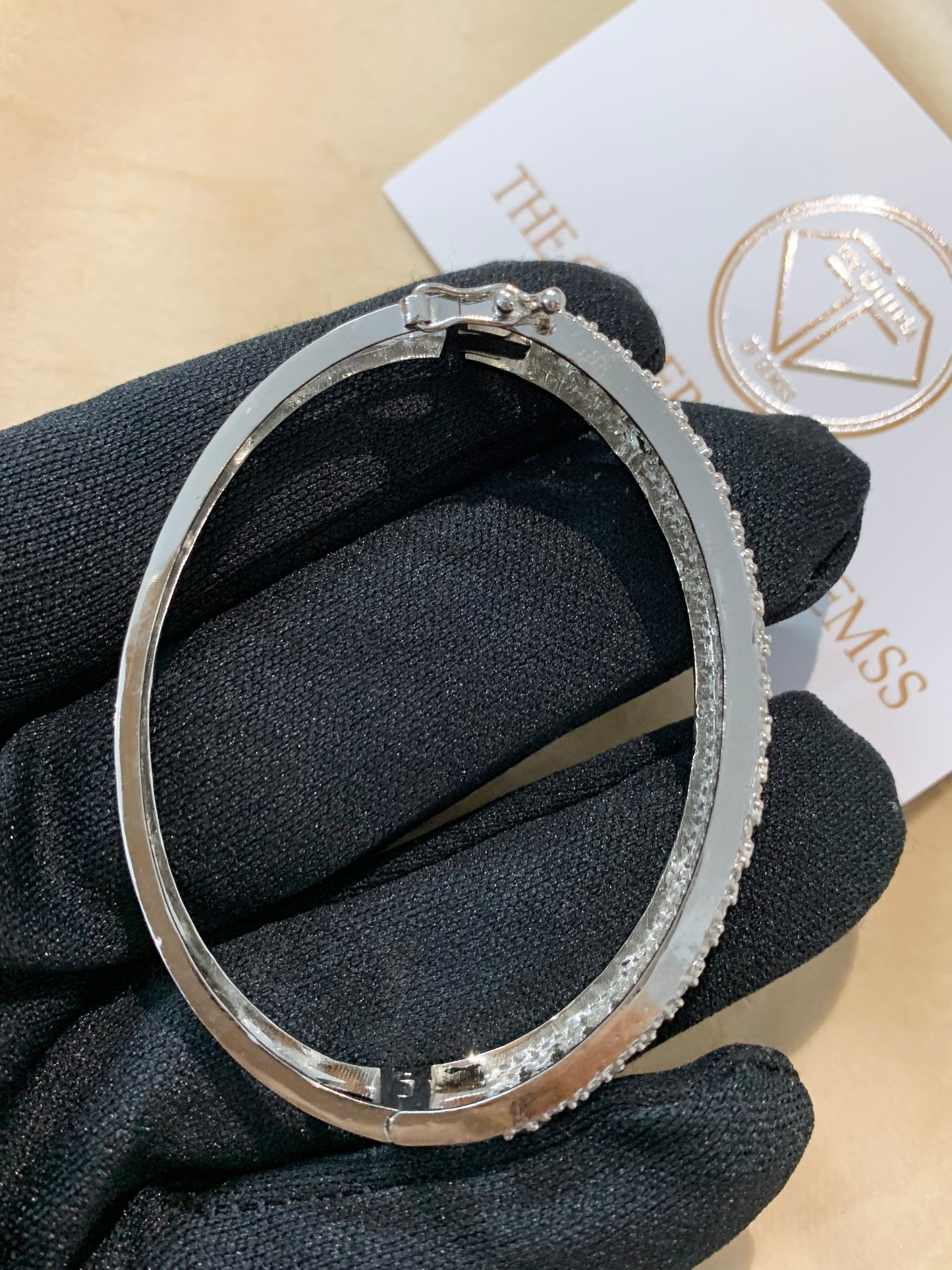 Dina diamond and pearl bracelet