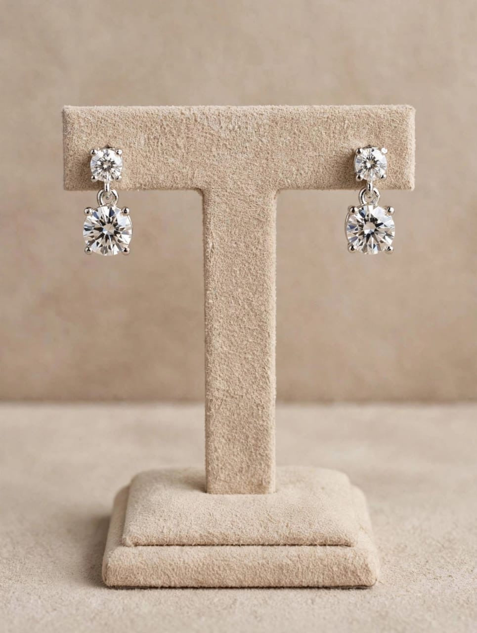 Sofia Duo - Double Solitaire Diamond Drop Earrings