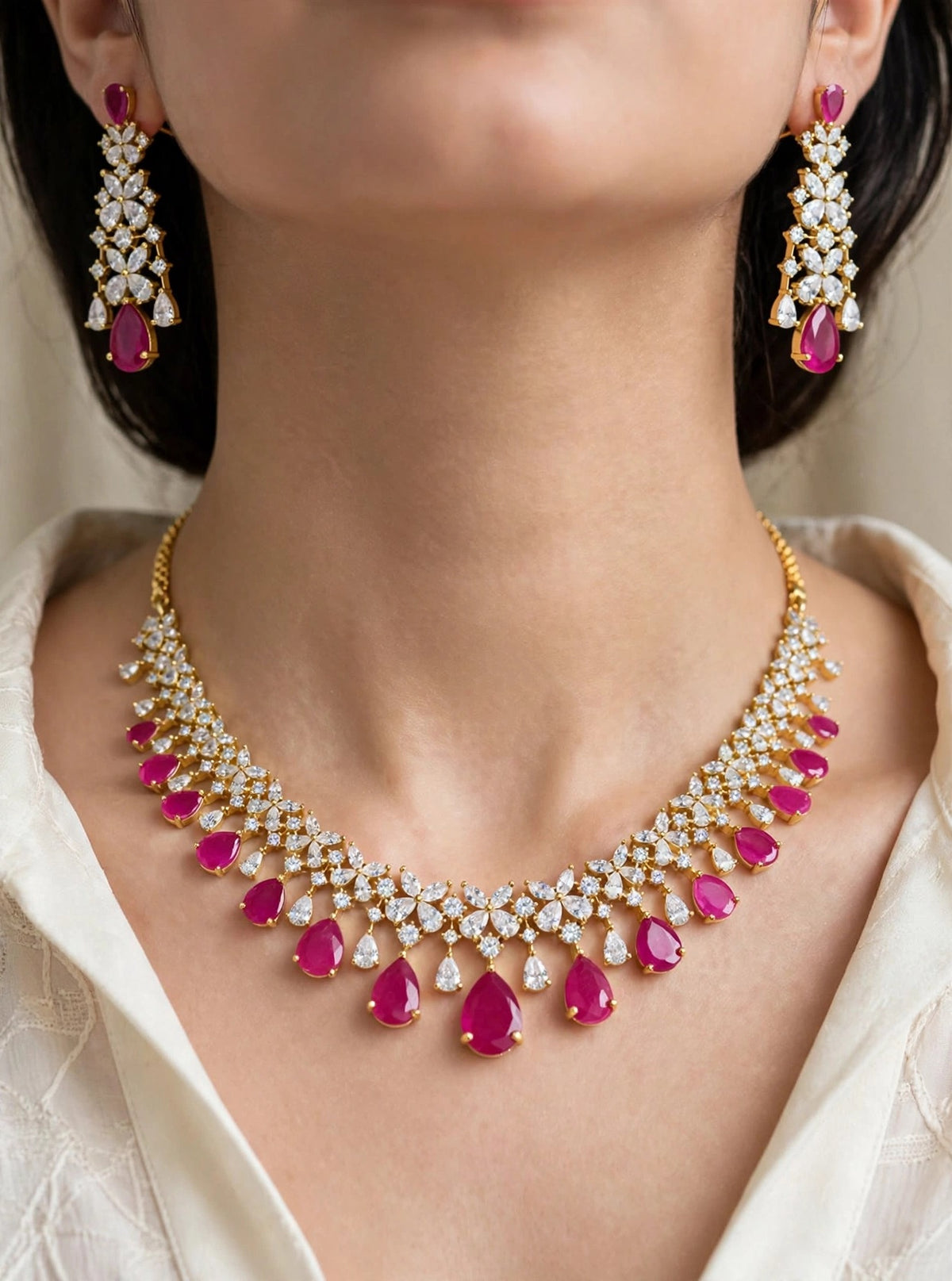 Adah diamond droplet necklace