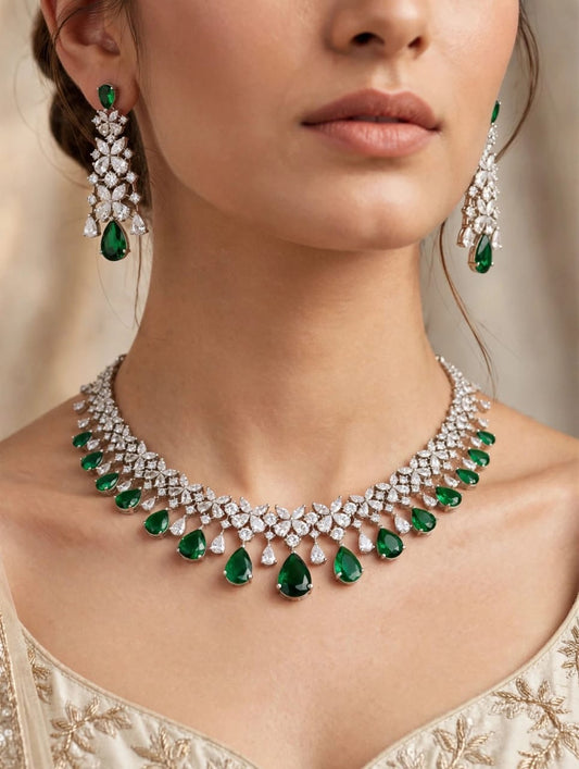 Adah diamond droplet necklace
