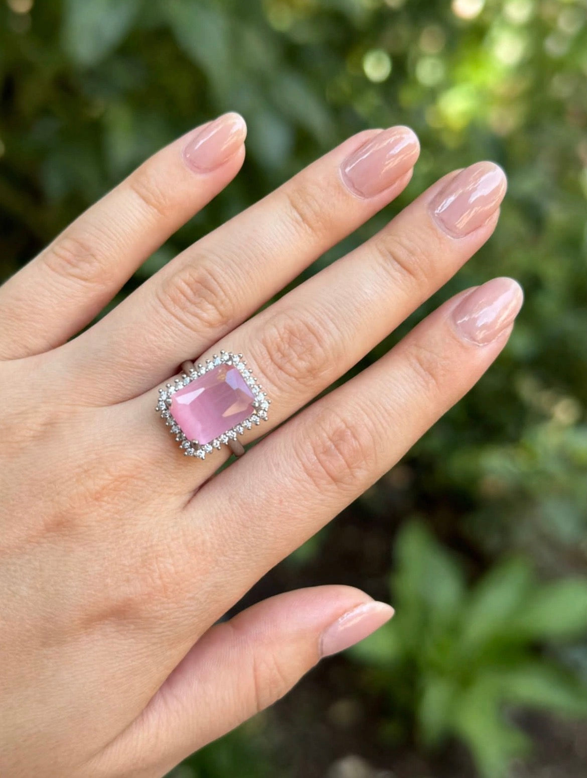 Majestic Octagon Halo Solitaire Ring