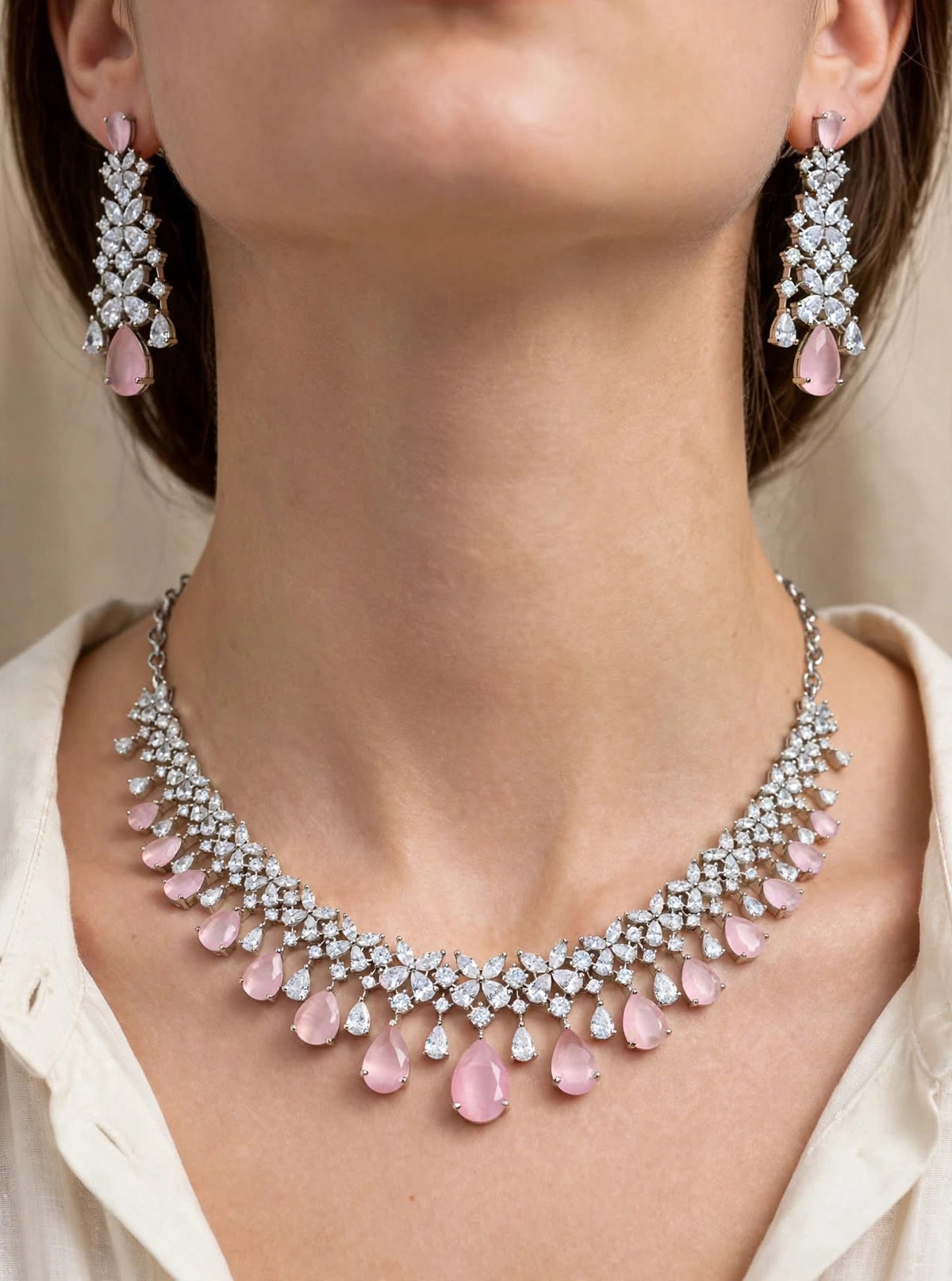 Adah diamond droplet necklace