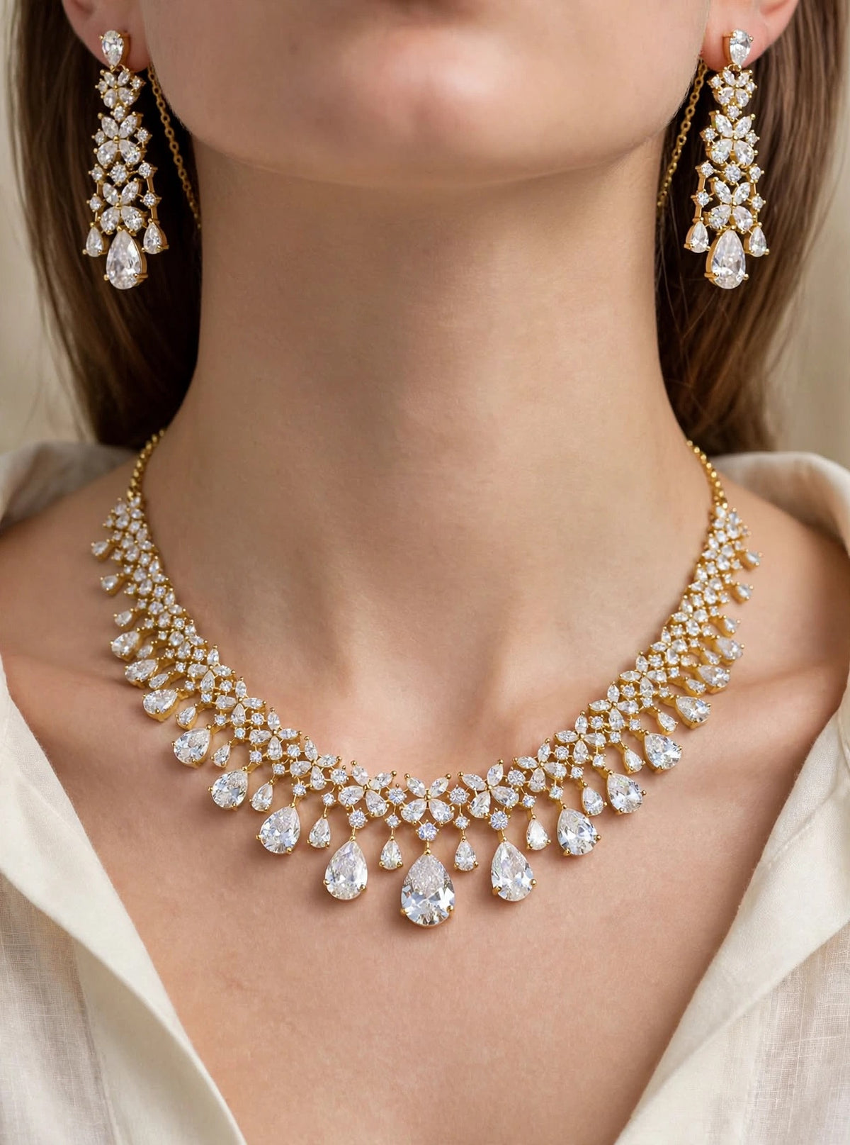 Adah diamond droplet necklace