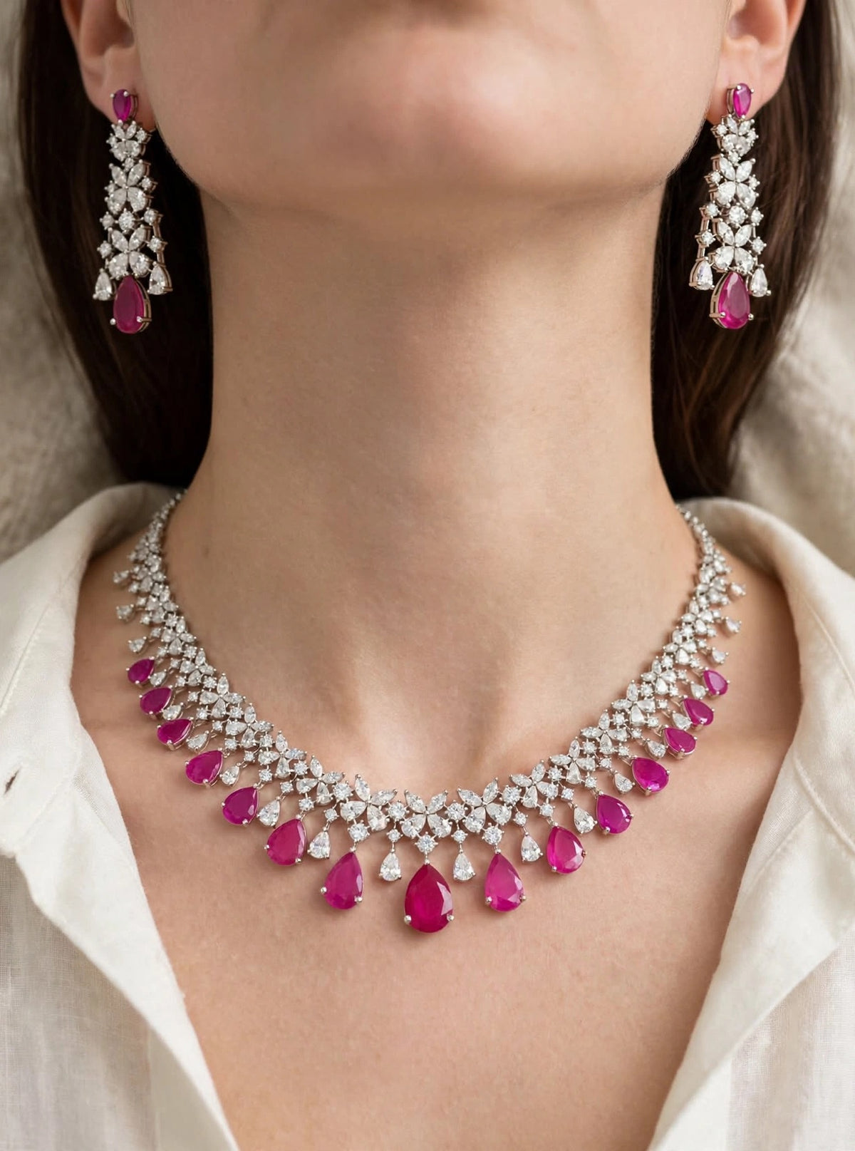 Adah diamond droplet necklace