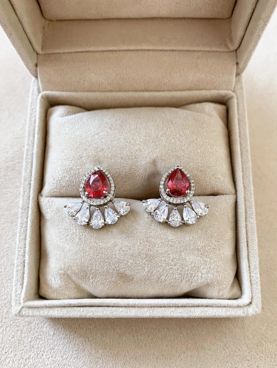 Teardrop Halo Diamond Earrings