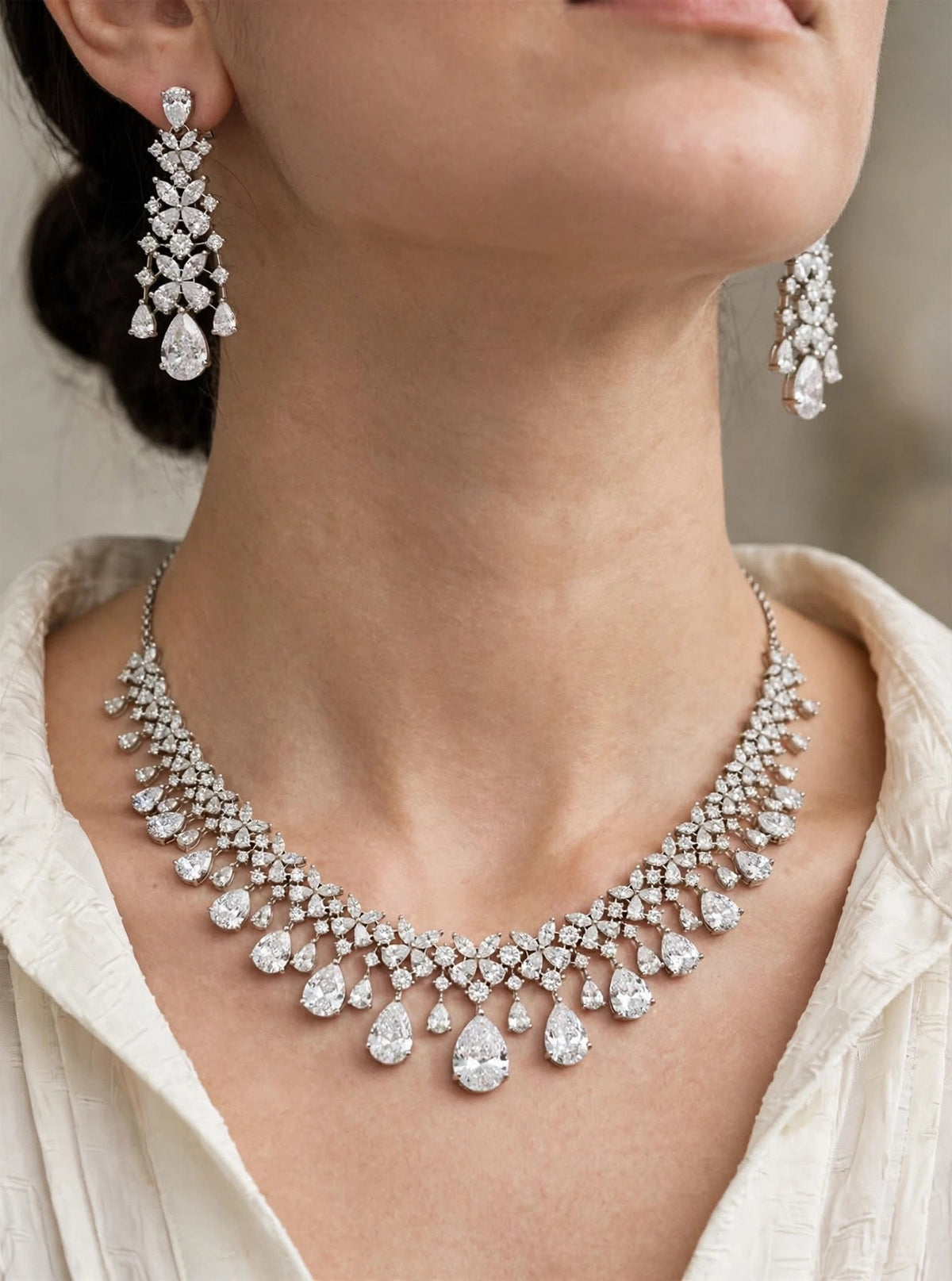 Adah diamond droplet necklace