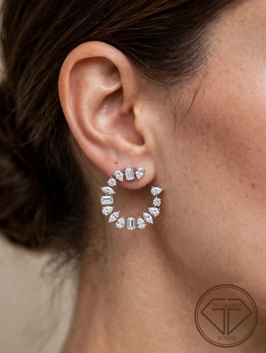 Celeste Diamond Aura Hoop Earrings