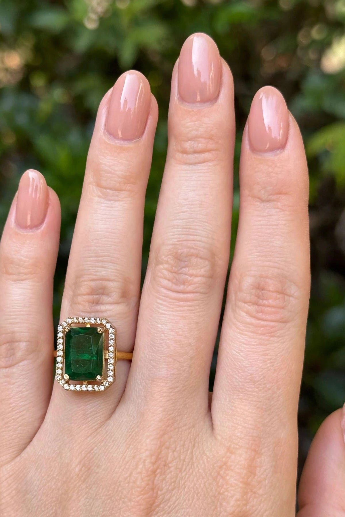 Aurora Emerald-Cut Halo Ring
