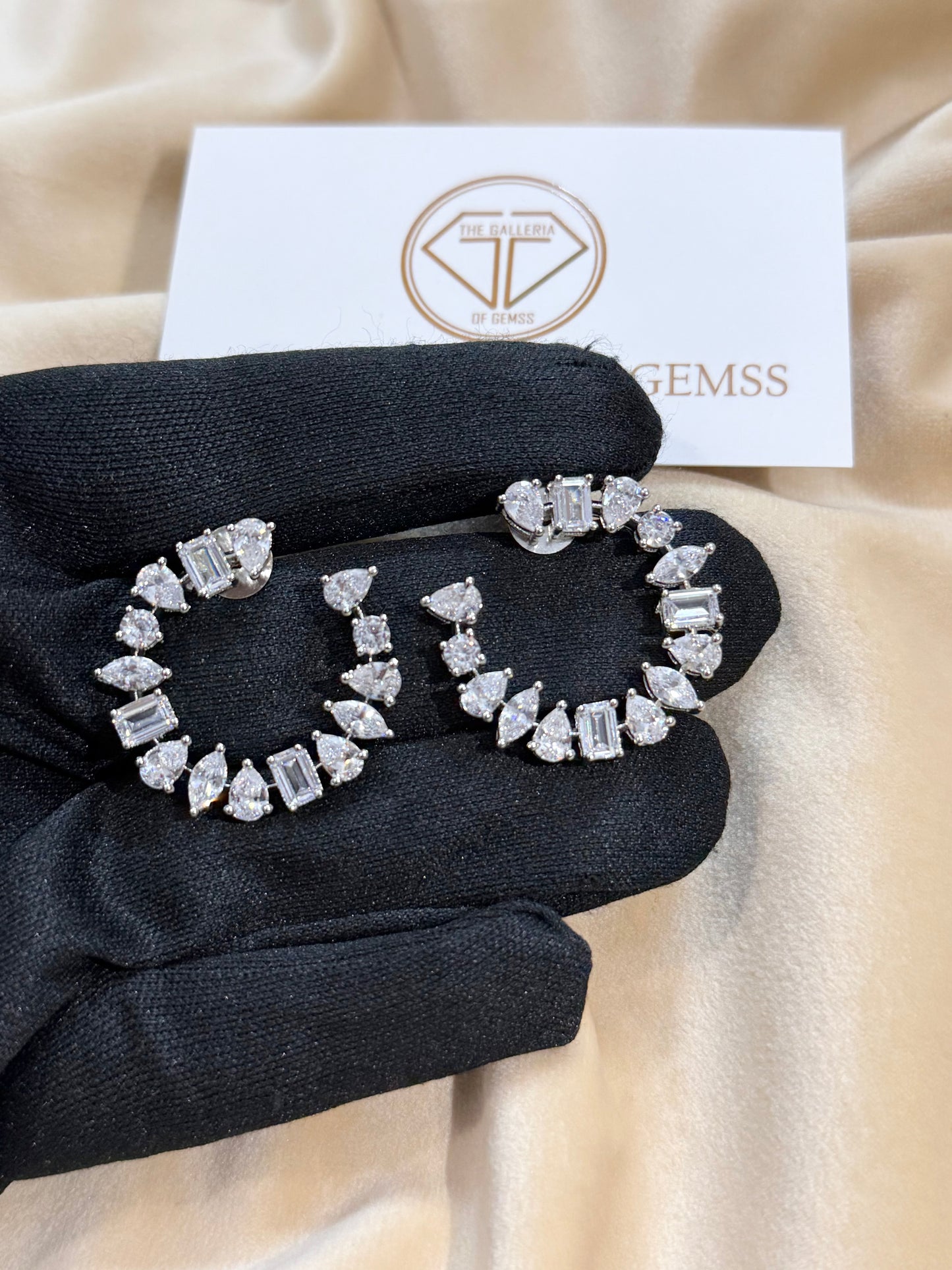 Celeste Diamond Aura Hoop Earrings