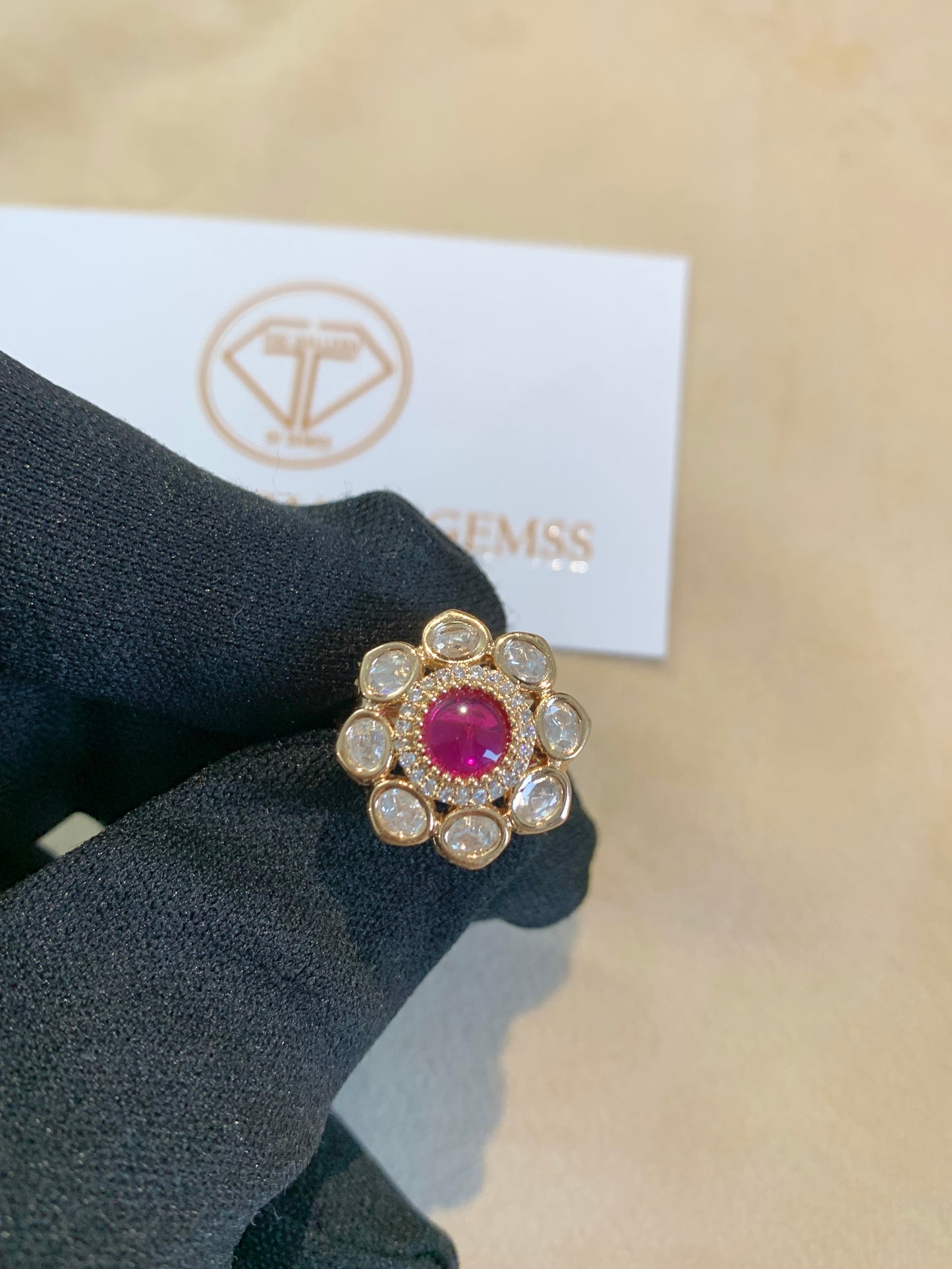 Royale Blossom Polki Ring