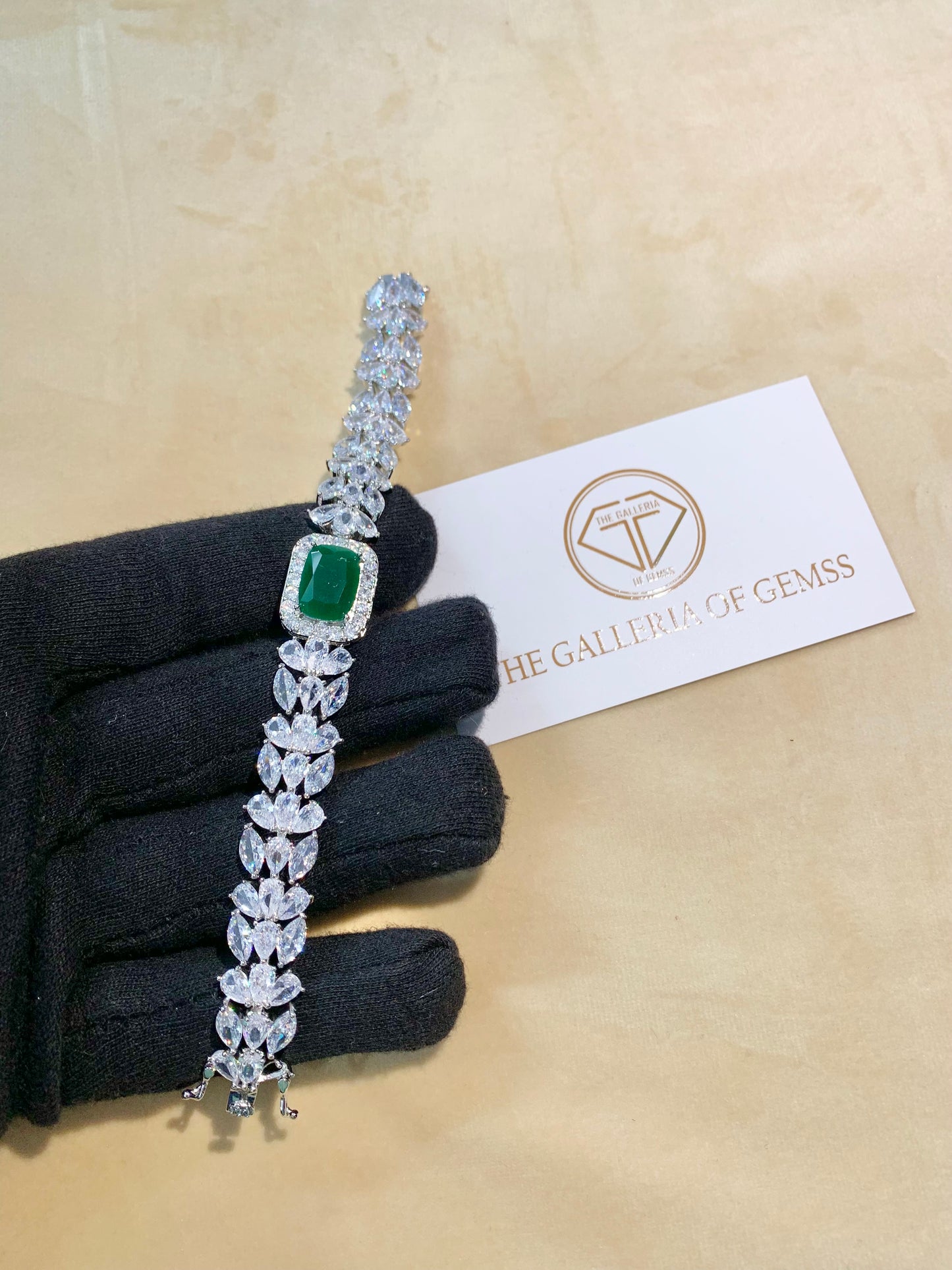 Emerald statement bracelet