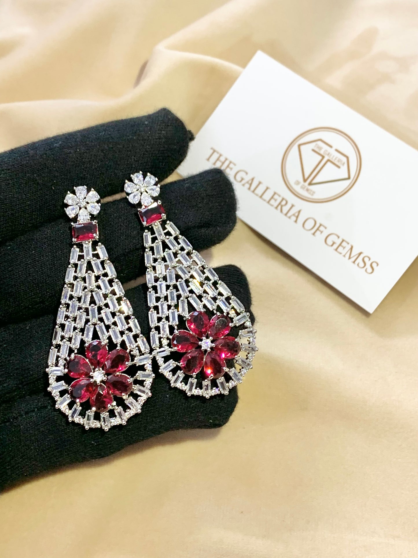 Ruby red earrings