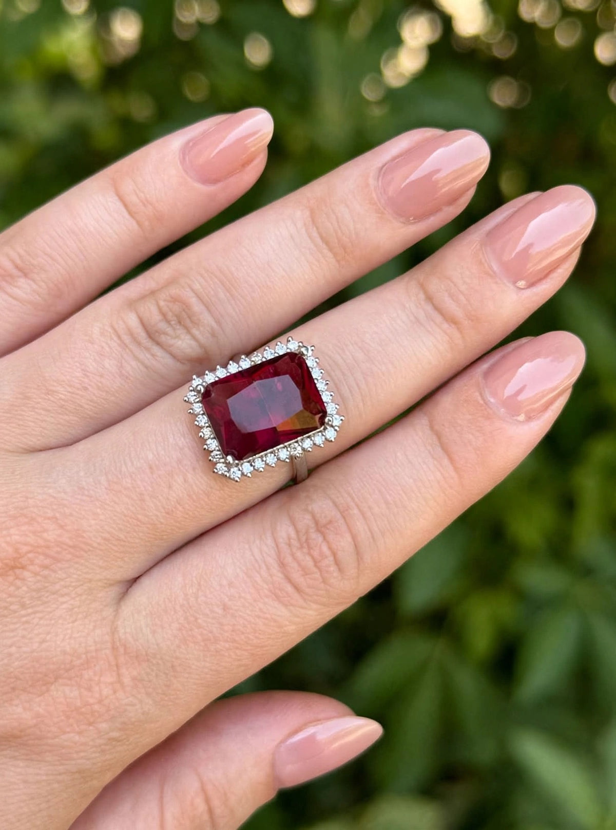 Majestic Octagon Halo Solitaire Ring