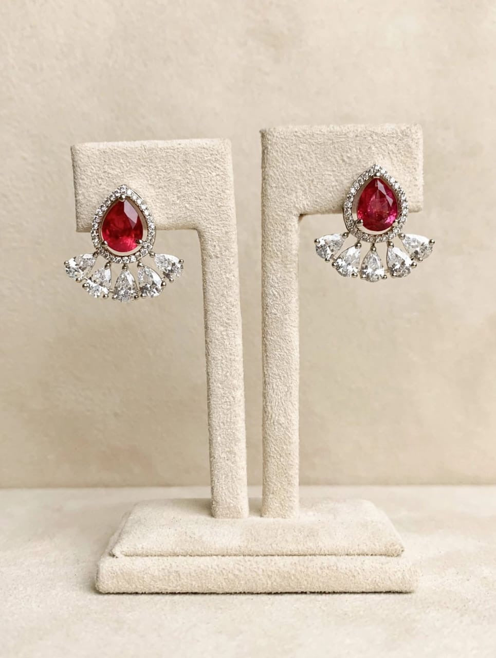 Teardrop Halo Diamond Earrings