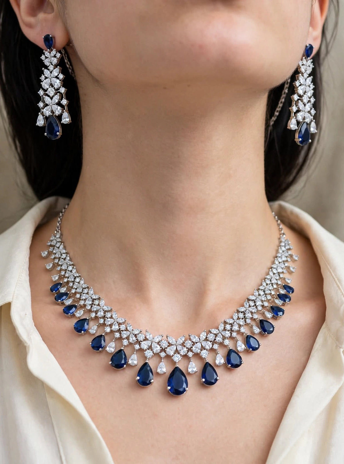 Adah diamond droplet necklace